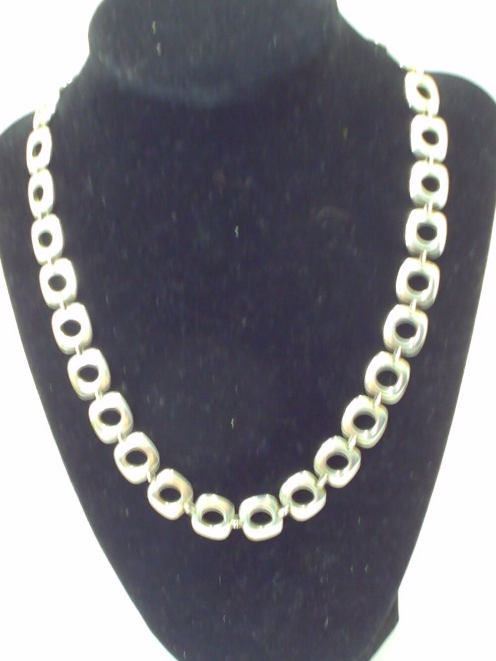Tiffany&Co Sterling Silver Square Link Necklace with Extender
